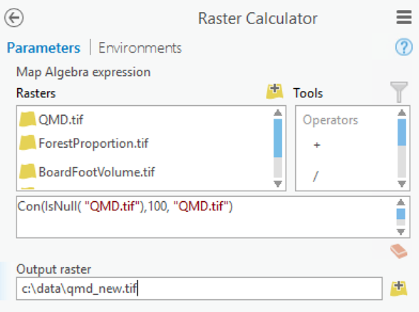Raster Calculator tool Raster Calculator tool